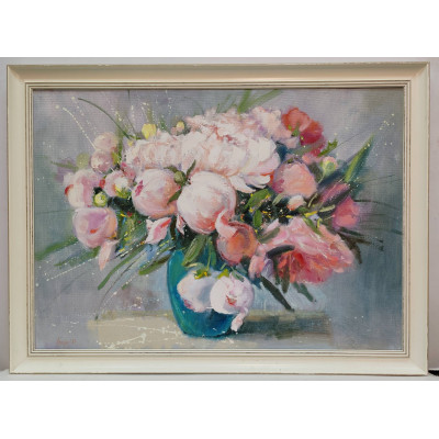 Пионы Сара Бернар (50 х 70)