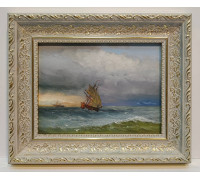 Корабль в море (12,5 х 16,5)