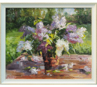 На даче. Сирень  (50 х 60)